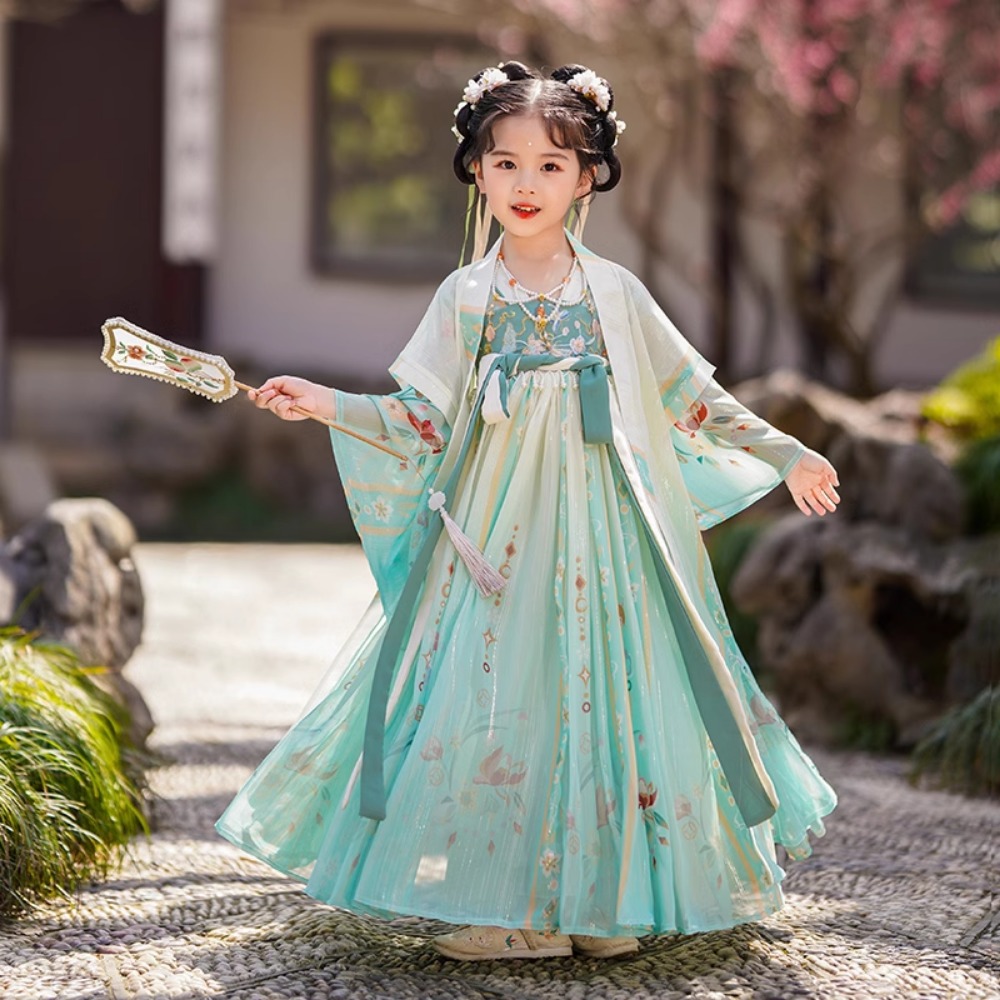 Ethnic Style Dresses - 女の子ドレス子供服子供服妖精ダンスウェアコスプレ衣装エスニックスタイル漢服ヴィンテージパーティーステージ夏