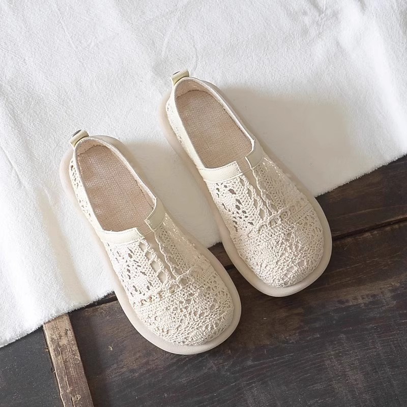 Ethnic Fashion For Ladies - Baotou-女性のための通気性のあるメッシュシューズ,女性のための女性のレトロなフラットサンダル,夏のファッション,新しい,2024