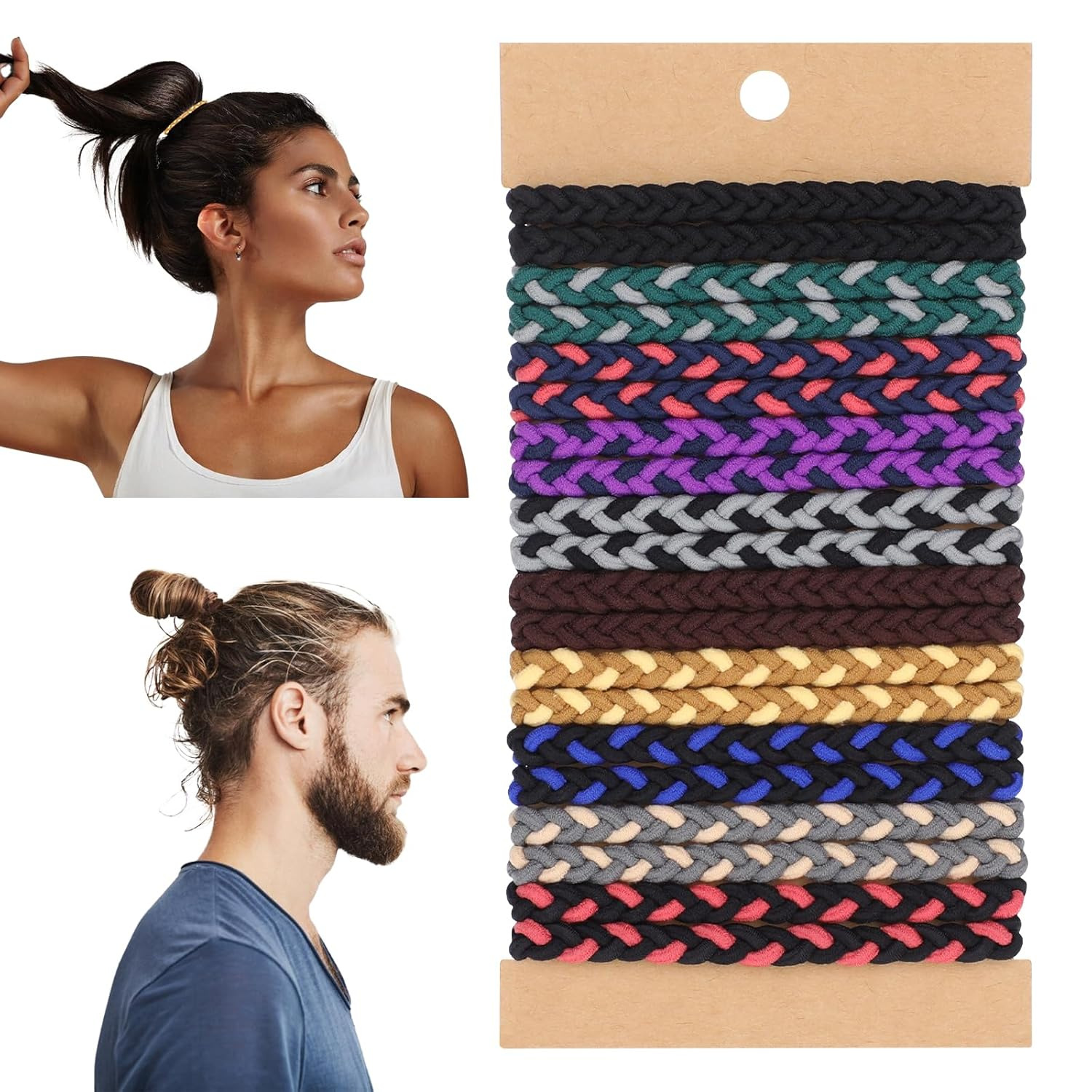 Ethnic Fashion Accessories - 10 個ボヘミアンヘアタイブレスレットダメージなしヘアゴムバンドポニーテールホルダー女の子女性男性用厚い/薄いアクセサリーギフト