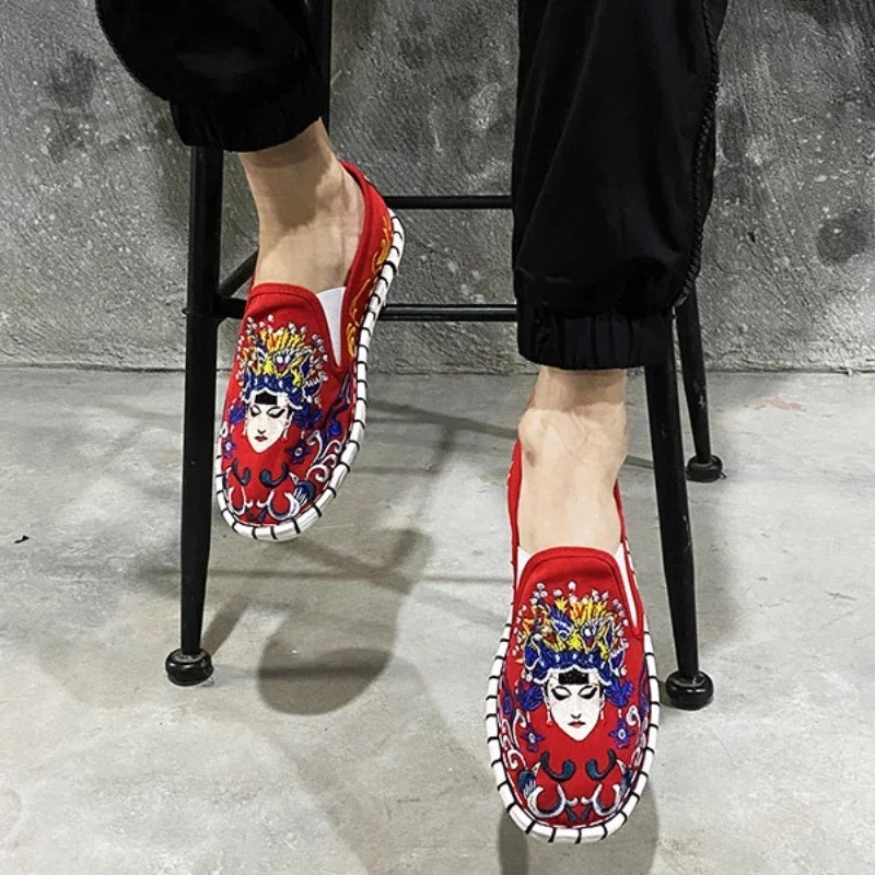 Ethnic Fashion For Men - 男性と女性のための刺embroideredキャンバスシューズ,カジュアルスニーカー,原宿,エスニックスタイル,古い上海