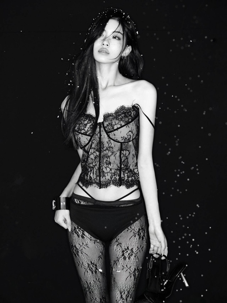 Ethnic Fashion For Ladies - 2026年新作ファッショナブルな黒レースポートレートセクシーな女性写真スタジオコスチューム芸術的な写真撮影女性用エスニックステージウェア