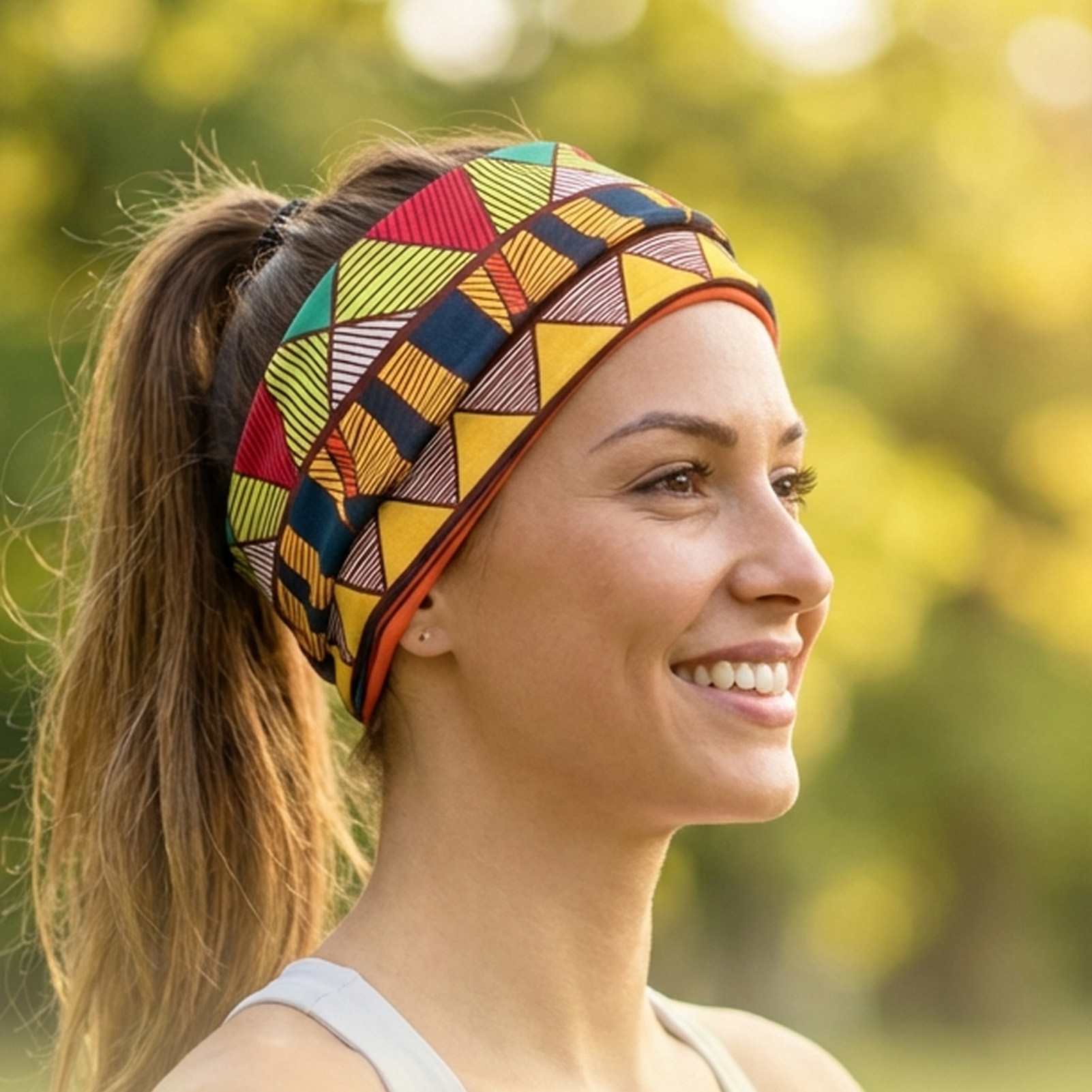 女性用ボヘミアンヘッドラップアフリカンプリントターバン幅広ス - Ethnic Fashion Accessories のレビューと価格