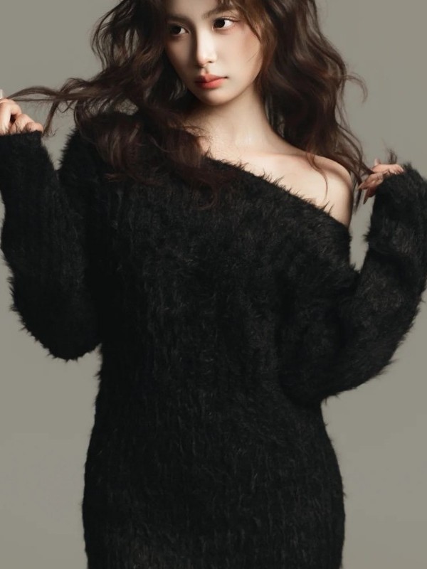 黒のポートレート写真用衣装 ワンショルダー 韓国風 スタジオ - Ethnic Fashion Clothing のレビューと価格
