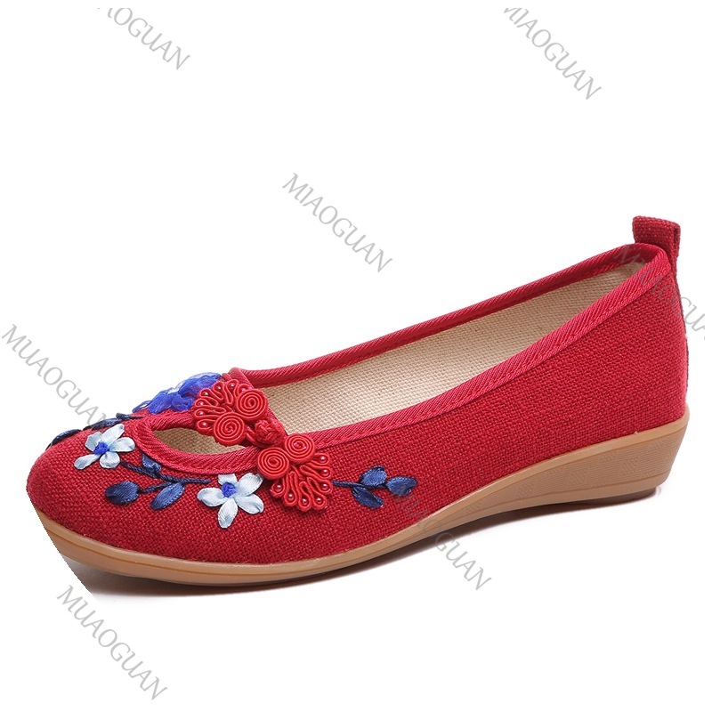 刺繍入り女性用コンフォートウェッジプラットフォームシューズ、 - Ethnic Fashion For Ladies のレビューと価格