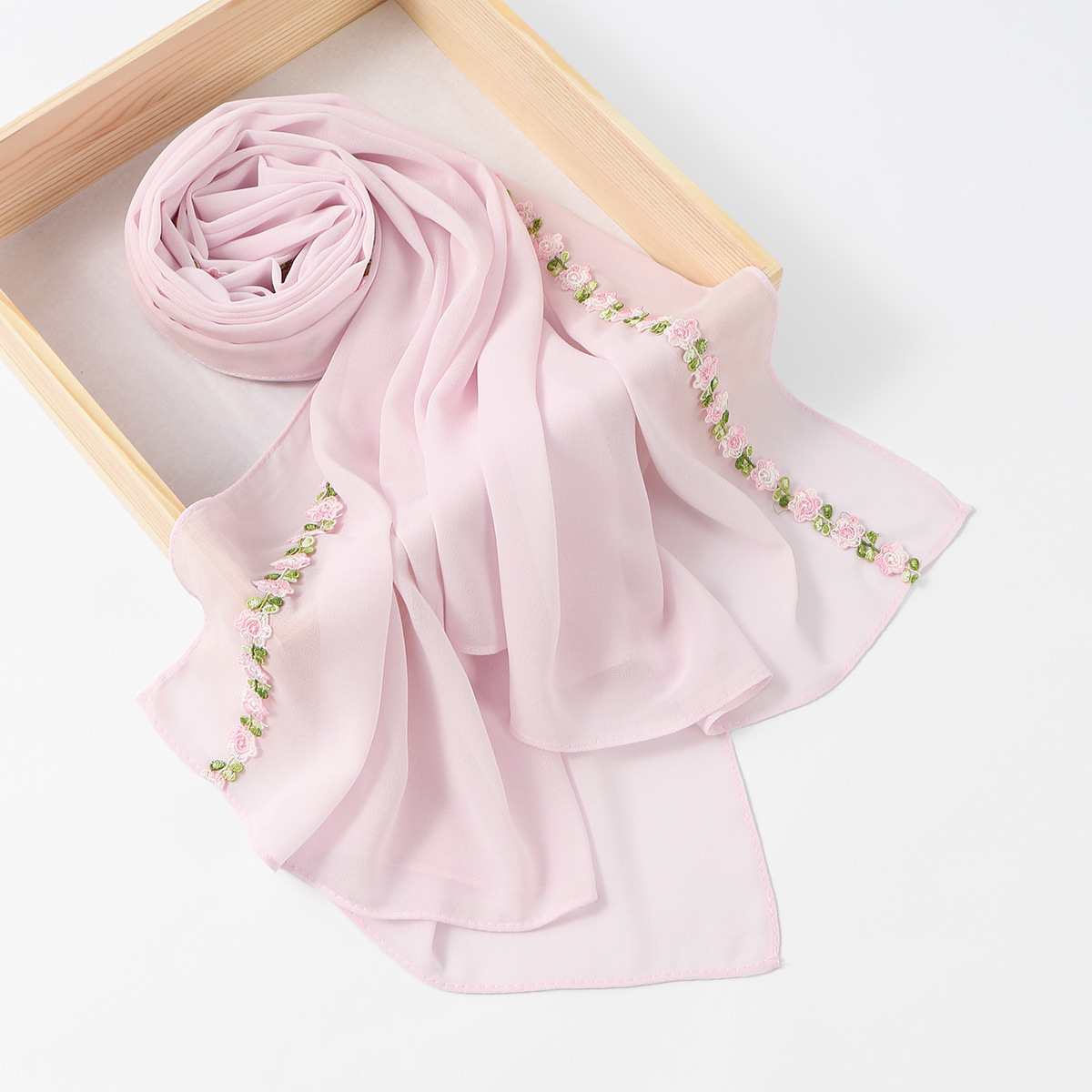 女性エスニックヒジャブソリッドシフォンスカーフロングショール - Ethnic Fashion For Ladies のレビューと価格