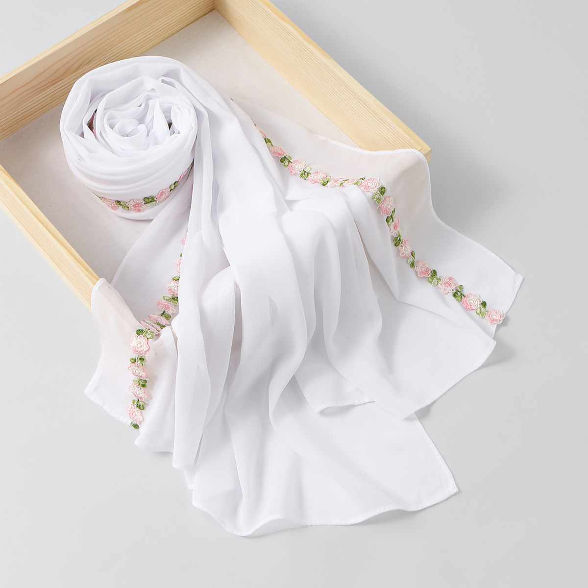 女性エスニックヒジャブソリッドシフォンスカーフロングショール - Ethnic Fashion For Ladies のレビューと価格