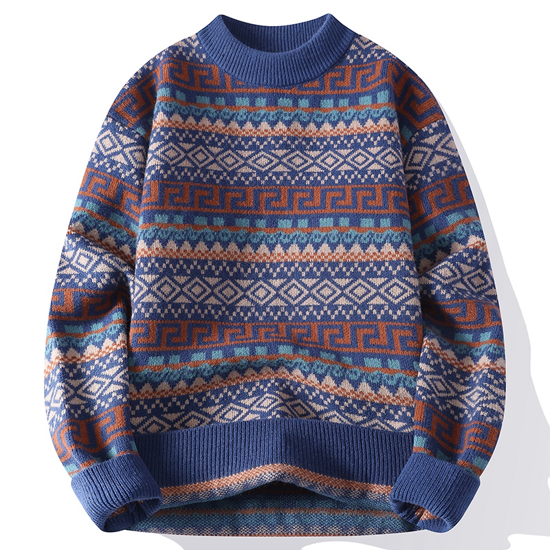 トレンディなメンズラウンドネックセーター 秋冬エスニックスタ - Ethnic Fashion For Men のレビューと価格