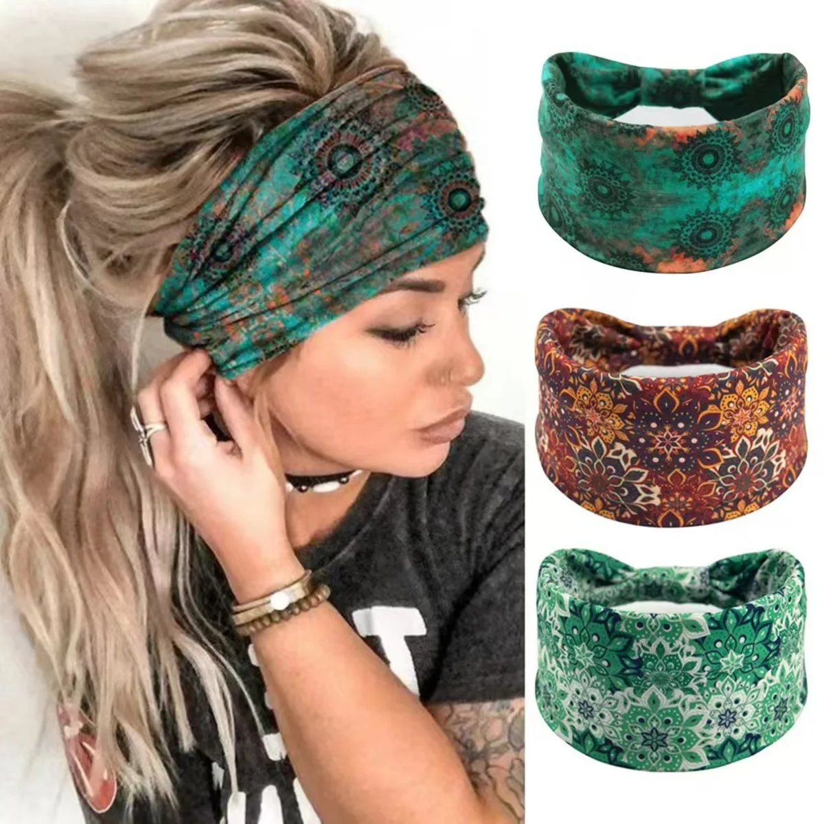 🌸 ボヘミアン マンダラ フラワー ヘッドバンド |   つ - Ethnic Fashion Accessories のレビューと価格